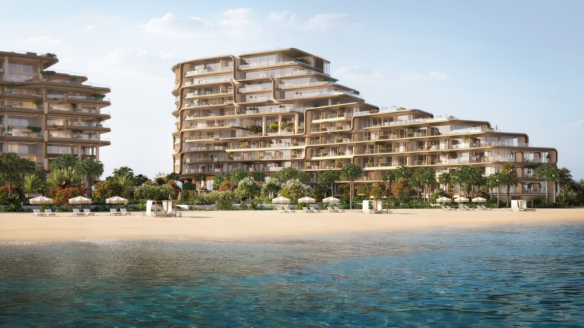 Alba seen from the beach on Palm Jumeirah